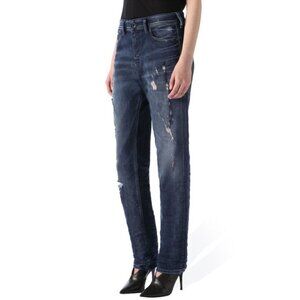 $228 Diesel Women’s Reen Regular Straight Jeans 0844T Distressed Size W-27